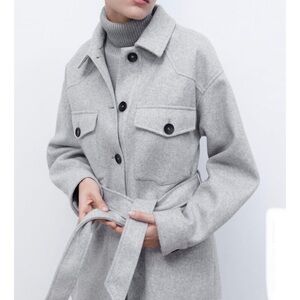 Zara Grey Belted Shacket